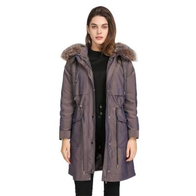 China Keep Warm Customized Faux Fur To Trim Hooded Ladies Down Long Coat Plus Size Women Parka Jacket Winter for sale