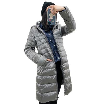 China Wholesale Thin Lightweight Breathable Warm Plus Size Hooded Women Long Down Jacket Winter Coat Clothes for sale