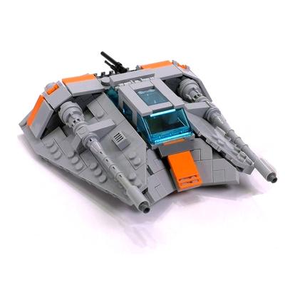 China Construction Toy MOC Star Minifig Scale War Snowspeeder Spaceship Model Irregular Shape Building Block Bricks Toys for sale