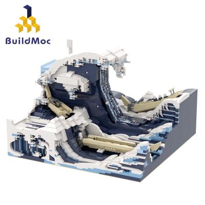 China Big Building Toy MOC Building Block The Great Wave Off Kanagawa Building Block Decor Party Building Bricks Toys for sale