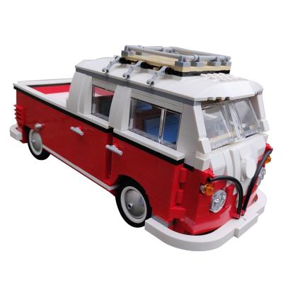 China Plastic Building Toy MOC VW T1 Doka Toy Vehicle Car Plastic Building Blocks For Children for sale