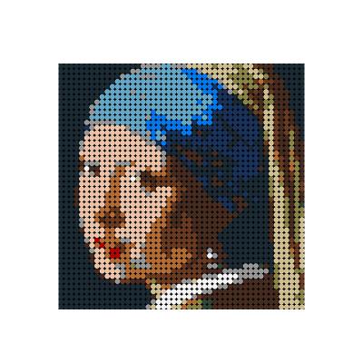 China DIY TOY Girl Buildmoc Pixel Painting Series With A Bead Earring Legoingly Bricks Painting Building Blocks Set Custom Kid Toy for sale