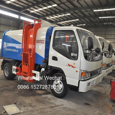 China Carbon Steel. Stainless Steel JAC 4x2 RHD 5m3 Hanging Bucket Garbage Truck Side Loader Garbage Truck Garbage Removal Vehicle for sale