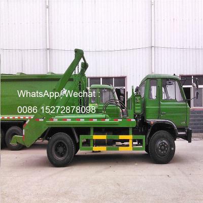 China Carbon Steel. DONGFENG 4x2 8m3 stainless steel right hand drive skip loader garbage truck drop off garbage collector swing truck manufacturer for sale