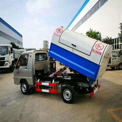 China Carbon Steel. FOTON Forland 4x2 RHD 5m3 Stainless Steel Container Garbage Collector Hook Arm Detachable Garbage Truck for sale