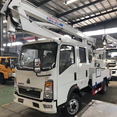 China Carbon Steel. Stainless Steel HOWO 4x2 18M Telescopic Boom Aerial Ladder Truck High Altitude Operation Aerial Working Truck for sale