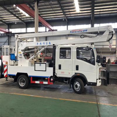 China Carbon Steel. Stainless Steel HOWO 4x2 20M Telescopic Boom Aerial Truck Swing Ladder Truck High Altitude Working Truck for sale