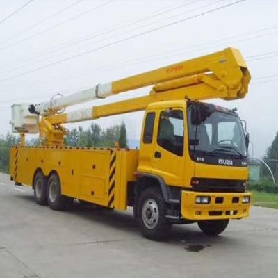 China Carbon Steel. Customized Japan 4x2 24M Hydraulic Aerial Cage Stainless Steel Self Propelled Telescopic Booms Platform Aerial Truck for sale