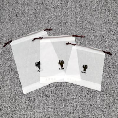 China Custom Logo Polyester Frosted Plastic Drawstring Waterproof High Quality Moisture Proof Bags For Gifts Te koop