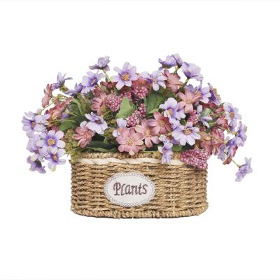 China 2020 Environmental Friendly Fake Flowers Flower Baskets Artificial Daisy Flower Baskets For Wedding Stage Layout for sale