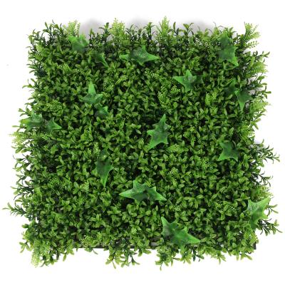 China Art Decor Plant Anti UV Plastic Grass Wall Artificial Green Boxwood Hedge Panel For Outdoor Decor for sale