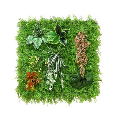 China Art Decor 1m*1m Artificial Plant 3d Wall Green Grass Plastic Wall Panel For Garden Decor for sale