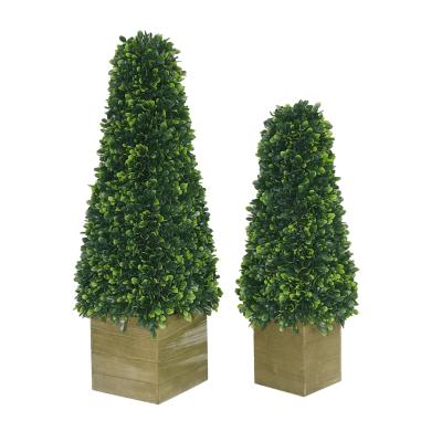 China Art Decor High Quality Artificial Grass Tower Tree Simulation Plant Green Leaf Tree For Home Decor for sale