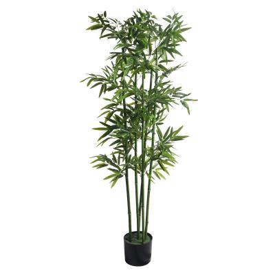 China Art Decor Home Decoration Artificial Bamboo Tree Leaf Bonsai Plastic Green Tree 1.4m for sale