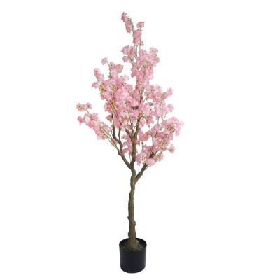 China Art Decor Artificial Cherry Blossom Plastic Tree 1.6m For Shop Mall Decor for sale