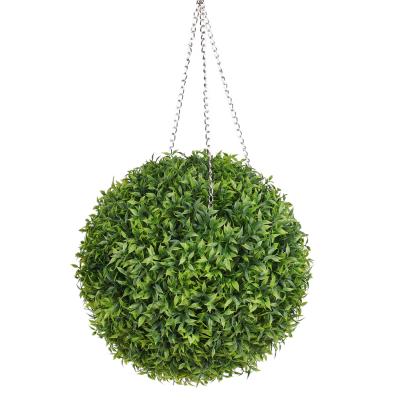 China Art Decor 30cm Artificial Green Grass Ball Artificial Round Grass Ball for Mall Decor for sale