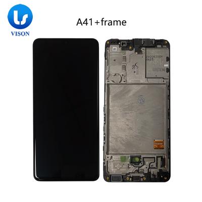 China Original lcd touch display screen panel replacement for samsung galaxy pantalla A51 A31 A41 A12 A10 A20 A30 A40 A70 for Samsung A41 lcd+FRAME for sale