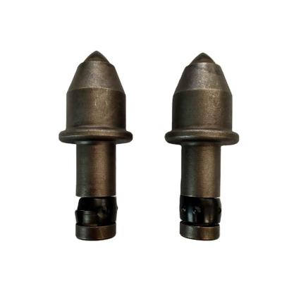 China Round Foundation Pilings 25mm Shank Bullet Teeth C34FSR Rock Drill Bits Rock Auger Bullet Teeth for sale