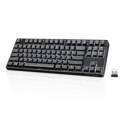 China Victory-lock 87 Keys TKL Rechargeable Compact Keyboard LED 2.4G Radio Wired Mechanical Gaming Keyboard for sale