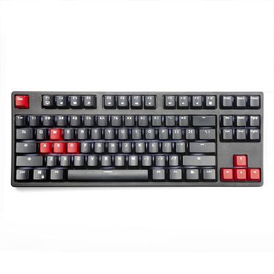 China Mechanical USB Mechanical Keyboard Brown Switch 87 Keys Led Wired Keyboard With Extra ABS Keycaps for sale