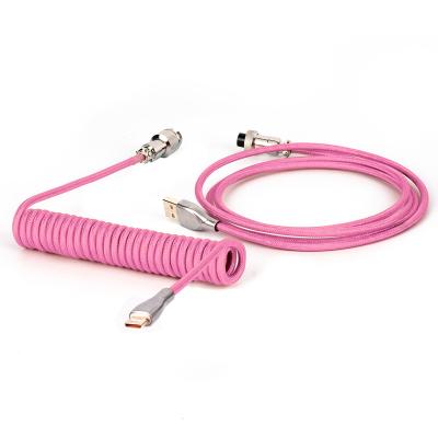 China 1.8m USB C Aviator Connector Type C Cable Portable Dual Braided Cable Custom Keyboard Stretch Cord for sale