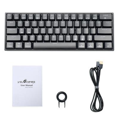 China Hot Selling VELOCIFIRE Wireless 61 Key Led Keyboard Backlit Wireless Mechanical Typewriter Keyboard for sale