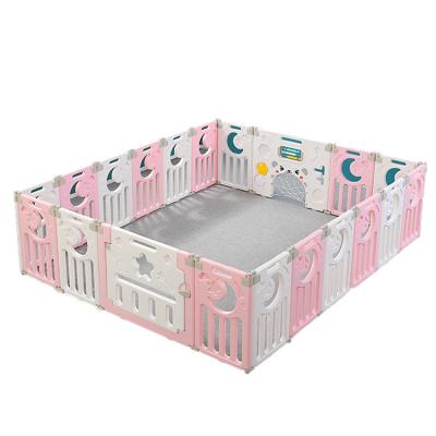 China 2021 Wholesale Easy Assembly Plastic Baby Playpen Baby Fence Indoor For Kids Game for sale