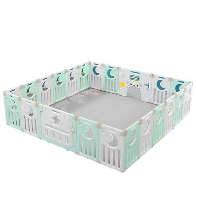 China Hot Sale Assembly Portable Baby Playpen Indoor Easy Folding Plastic Baby Fence for sale