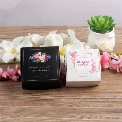 China Recyclable Gift Paper Box Flower Printed Handmade Soap Wedding Favor Cookies Candy Packaging Colorful Paper Boxes for sale