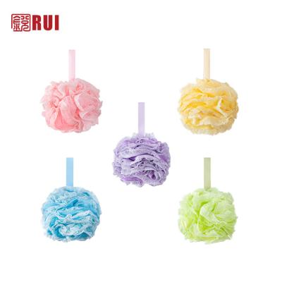 China EXFOLIATE 50g Customized Bath Soap Balls Soft Exfoliating Mesh Puffs Body Scab Buddy Foamy Shower Sponges for sale