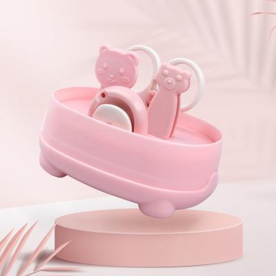 China Infant Manicure Kit Popular Baby Health Care Set Cartoon Portable Children Baby Tool Kits Nail Clippers Kit 4 Pieces Nail Care Set Manicure Set for sale