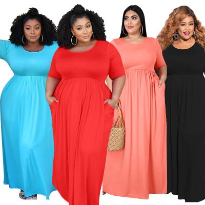 China Plus size summer new casual loose plus size ruffles maxi dresses for women fall dress vestidos women clothes for sale