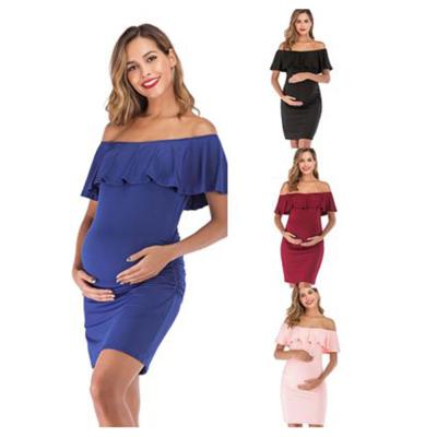 China New Style Women's Summer Sustainable Dress Maternity A-Neck Dress For Pregnant Women for sale