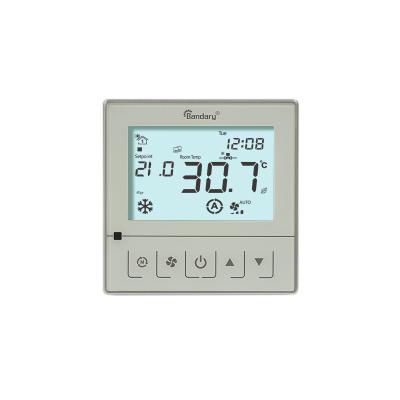 China 7day4periods Bandary Programmable 24V 2A 0-10 Output 2 Pipe Home Room Programmable Digital Cable Adjustable Heating Cooling Thermostat for sale