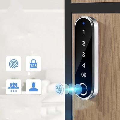 China Electronic Fingerprint Door Lock Cabinet Password Lock Desk Drawer Folder Smart Lock Zinc Alloy Smart Digits AA Battery USB Support for sale