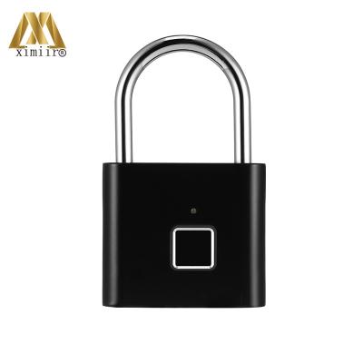 China New Arrival Alarm Entry Exit Fingerprint Smart Padlock USB Rechargeable Keyless Door Lock for sale