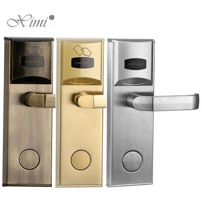 China Stainless Steel Apartment Door Lock Electronic Swipe Card Unlock For Hotel Lock Access Control System HM-202 for sale