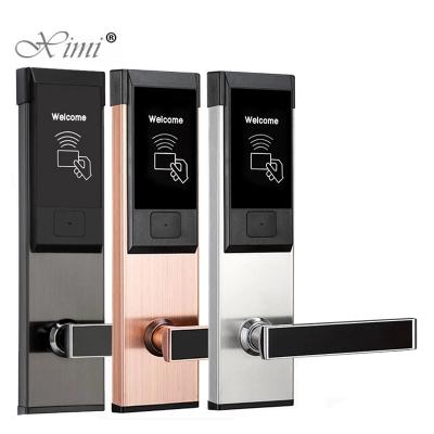 China Stainless Steel Digital Card Lock Security RFID Digital Smart Card Key Open Hotel Door Lock System Door Locks HM-205D for sale