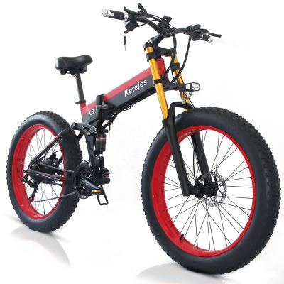 China Aluminum Alloy EuQuality Level 26x4.0 Inch Fat Folding E-bike 500W Motor 10AH Lithium Battery Electric Bike for sale