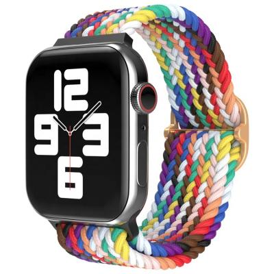 China New Shockproof Armor Elastic Nylon Strap For Apple Watch 6 Band Strap Braided Solo Buckle For Apple Watch Band for sale