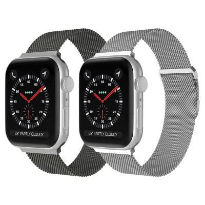 China Coolyep Metal Watch Bands Water Resistant Mini Buckle Stainless Steel Milanese Strap For Apple Watch Series 7 for sale