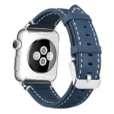 China High Quality Water Resistant Oil Wax Leather Band For Apple Watch1/2/3/4/5/6/SE, Leather Watch Band, Leather Watchband for sale