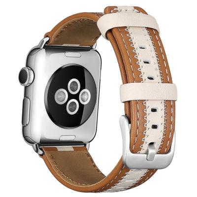 China New Coolyep 2020 Shockproof Watch Band Buckle Genuine Leather Solo Band For Apple iWatch 44mm 42mm 40mm 38mm for sale