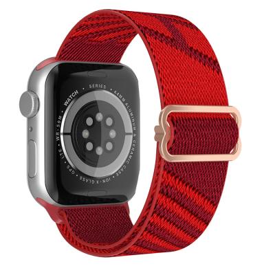 China Newest Shockproof Elastic Watch Band For Apple Watch 41mm Replacement Adjustable 45mm Nylon Watch Straps For iwatch 7/6 for sale