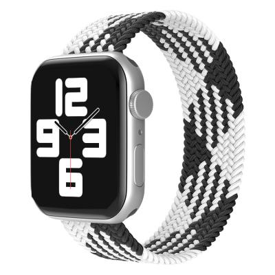 China Shockproof Colorful Elastic Nylon Loop Braided Watch Band Solo Strap For Apple Watch Band 44Mm for sale