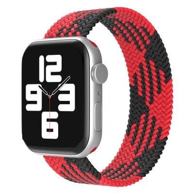 China Manufacturer Fade Resistant Weave Elastic Nylon Shockproof Strap Braided Solo Loop For Apple Watch for sale