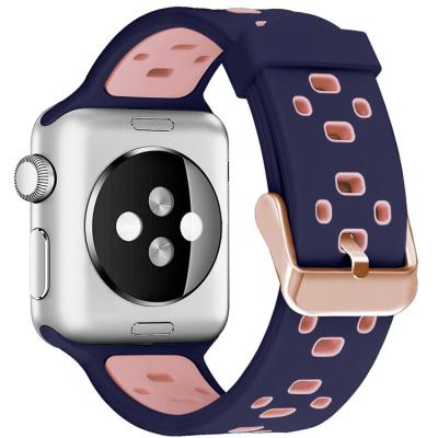 China Water Resistant Coolyep Watch Band With Metal Bracket Silicone Fastens For Apple Watch iwatch Band Series 5 38MM 42MM 44MM 40MM for sale