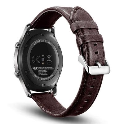 China Coolyep 22mm 20mm Shockproof High Quality Genuine Leather Watchbands For Samsung Buckle Band S3 S2 for sale