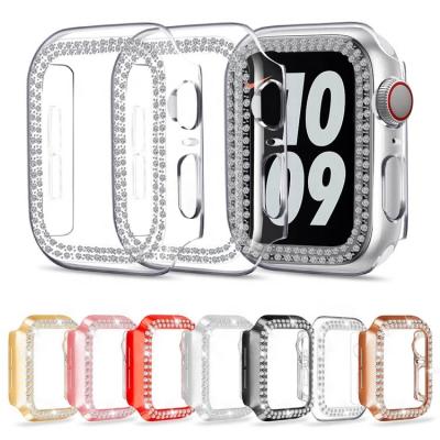 China Coolyep Protective Wearable Women's Diamond Bling Square Watch Case For Iwatch Series 6 5 4 3 2 1 for sale