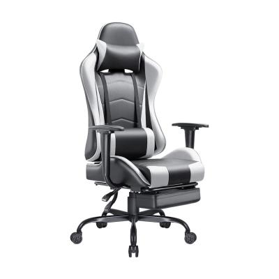 China Ergonomic Rotating PC Gaming Racing Silla Gamer Cheap Office Computer Leather Gaming Chair With Footrest for sale